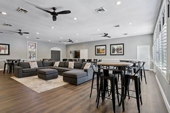 Clubhouse with kitchen and big screen television